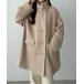 [callautia] пальто с отложным воротником MEDIUM grayish бежевый женский 