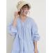[Samansa Mos2] длинный рукав туника F голубой женский 