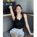  tube top bare top [26 год весна лето новый продукт ] передний Zip двойной ремешок ребра вязаный бюстье 