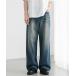  широкий брюки джинсы Vintage обработка широкий распорка Denim брюки [ омыватель bru/ скорость ./ подвеска tenabru] мужской женский 