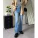  джинсы Denim Denim брюки жемчуг имеется боковой разрез flair Denim брюки женский 