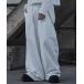  широкий брюки тренировочный брюки джерси [LANDNESS/ Land nes]DOUBLE WAIST WIDE SWEAT PANTS/ двойной талия широкий тренировочный брюки мужской женский 