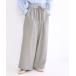  брюки талия атлас легкий tuck широкий брюки [ стиральная машина OK] женский 