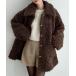[Meiru] пальто с отложным воротником LARGE Brown женский 