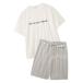  пижама [HOMME] искусственный шелк Logo футболка & окантовка шорты комплект мужской 