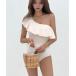  купальный костюм Y2K оборка дизайн one плечо One-piece купальный костюм женский 