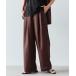 uv cut широкий брюки слаксы брюки [size SHORT/TALL есть ] свет linen Like tuck широкий брюки UV cut "дышит" 