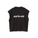 t рубашка [WEB&DEPOT ограничение ]WHITELAND/ белый Land /LOGO NOSLEEVES мужской женский 