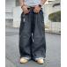  широкий брюки джинсы 3D tuck широкий машина b Denim брюки /pala Shute брюки мужской женский 