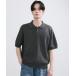  рубашка-поло короткий рукав [LUENNA]Textured Half Sleeve Knit Polo Shirt / tech s коричневый -do короткий рукав вязаный рубашка-поло мужской женский 