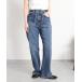 uv cut джинсы Denim Denim брюки [ контакт охлаждающий / UV cut ]ICE высокий стандартный распорка Denim брюки женский 