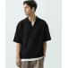  рубашка-поло короткий рукав [SLICK/ потертость k]Linen Mix Sheer Mesh Knit Skipper Polo/linen Mix sia- сетка вязаный Skipper Polo мужской женский 