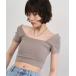  tube top bare top Square Neck Padded Crop Tee / квадратное шея pa dead черный pT