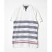 [TOMMY HILFIGER] окантовка рисунок рубашка с коротким рукавом S белый мужской 