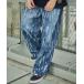  широкий брюки джинсы Splited denim pants мужской женский 