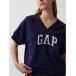  футболка тренировочный French Terry большой размер GAP Logo V шея спортивная фуфайка женский 