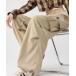  брюки-карго [ все 6 цвет ] высокий талия & широкий Silhouette draw -тактный кольцо брюки-карго женский 