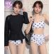  купальный костюм body type покрытие [UV cut показатель 99.9% и больше / большой размер иметь /... лента 2way] длинный рукав Rush Guard tops + топ на бретелях бикини верх и низ 3 позиций комплект женский...