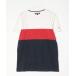 [TOMMY HILFIGER] короткий рукав футболка M белый мужской 