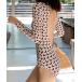  купальный костюм задний открытый One-piece плавание одежда One-piece купальный костюм длинный рукав женский 