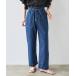  джинсы Denim Denim брюки оборка талия стежок Work Denim брюки [587220] женский 