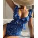  купальный костюм цветочный принт оборка One-piece купальный костюм лента дизайн женский 