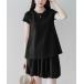  туника A линия картон вязаный короткий рукав tops 