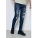  джинсы [ стрейч ]AZUL DENIM ремонт обтягивающий мужской 