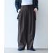  широкий брюки слаксы брюки Cotton Acryl Wool Tweed 2tuck pants женский 