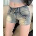  джинсы Denim Denim брюки заклепки дизайн Denim шорты женский 