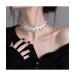  короткое колье [Bls][ZA][Bling Leads] punk заклепки короткое колье женский мужской 