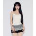  cup имеется топ Lace Rib Peplum / гонки ребра . слива cup имеется 