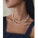  колье Pearl and ball chain necklace | жемчуг & цепь 3 полосный колье женский 