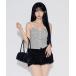  cup имеется топ Shirred Border Camisole / автомобиль - кольцо окантовка топ 