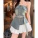  tube top bare top Denim tube top 