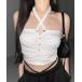  tube top bare top [ 2color ] стразы топ на бретелях зажим gya The - bare top | Rhinestone halter neck snap gathered bare top