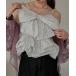  топ ribbon frill peplum bustier / лента оборка pe слива бюстье 