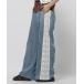  широкий брюки джинсы Denim Denim брюки боковой гонки Denim брюки женский 