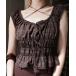 t�V���c CHECK SHIRRING RIBBON TOPS ���f�B�[�X