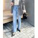  джинсы Denim Denim брюки [5 размер развитие ][RM denim] центральный Press кромка дизайн Denim женский 