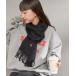  Fred Perry muffler палантин [WEB ограничение ][FRED PERRY/ Fred Perry ] one отметка Logo вышивка шерсть muffler женский мужской 