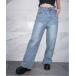  широкий брюки джинсы Denim Denim брюки [ боковой стразы * широкий ] Denim брюки | casual × Trend | весна лето | все 2 цвет женский 