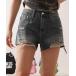  брюки авария Denim шорты / Distressed Denim Shorts женский 