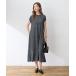  One-piece короткий рукав стрейч linen Like принт One-piece [ контакт охлаждающий *UV cut ]