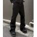  широкий брюки джинсы [youll]essential black flare denim pants / [ You ru] Esse n автомобиль ru черный flair Denim брюки мужской женский 