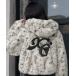  пальто внешний PATCHED LOGO FAUX FUR HOODED JACKET женский 