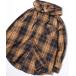�V���c Flannel Check Hoodie Shirt/�I�[�o�[�T�C�Y �t�����l���V���c �l���`�F�b�N�V���c �I���u���`�F�b�N�V���c �t�[�h�V���c �t�[�f�B�[