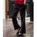  брюки стрейч semi flare pants [ задний талия резина * выставить соответствует ] женский 