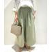 [Samansa Mos2] укороченные брюки свободный хаки женский 