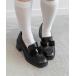  Loafer 2WAY ремень дизайн объем подошва Loafer женский 